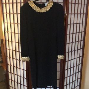 LBD w/Gold coin collar & cuffs